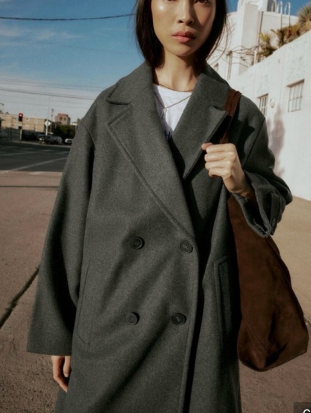 Zara Women Oversize Coat Gray available In  Size XL